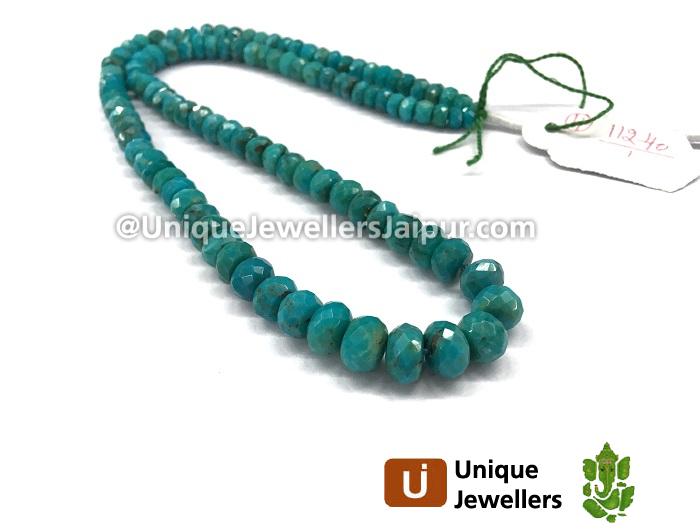 Natural Turquoise Faceted Roundelle Beads