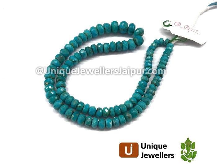 Natural Turquoise Faceted Roundelle Beads