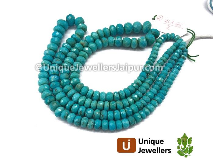 Natural Turquoise Faceted Roundelle Beads