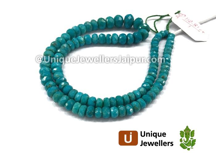 Natural Turquoise Faceted Roundelle Beads