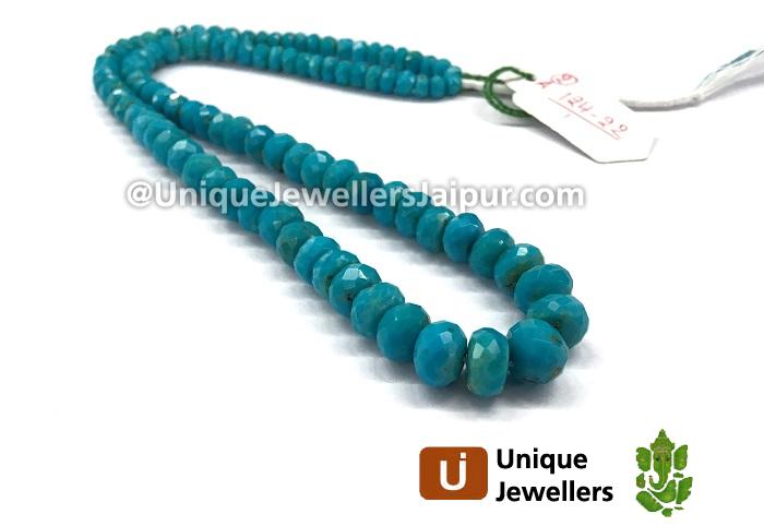 Natural Turquoise Faceted Roundelle Beads