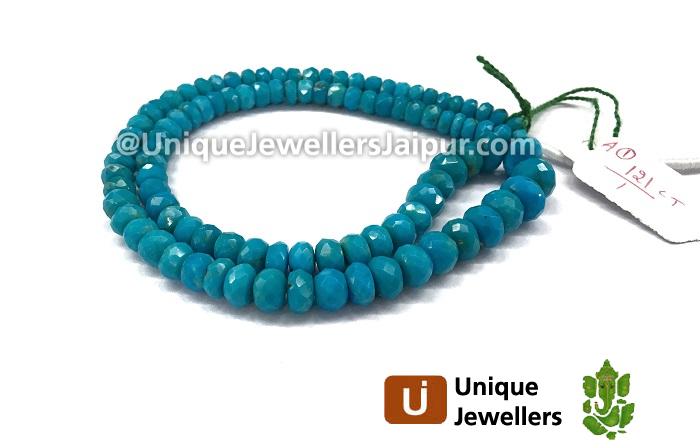 Natural Turquoise Faceted Roundelle Beads