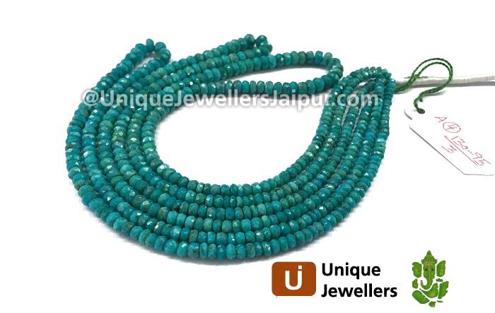 Natural Turquoise Faceted Roundelle Beads