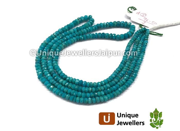 Natural Turquoise Faceted Roundelle Beads