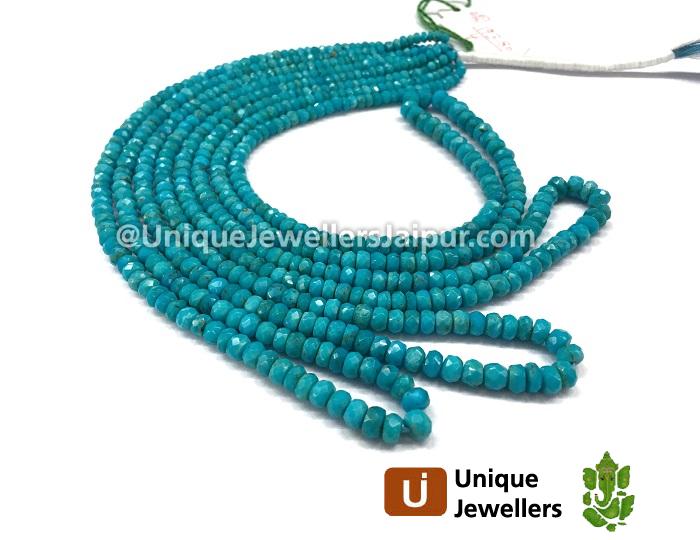Natural Turquoise Faceted Roundelle Beads