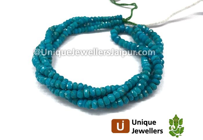 Natural Turquoise Faceted Roundelle Beads