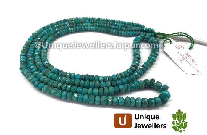 Natural Turquoise Faceted Roundelle Beads