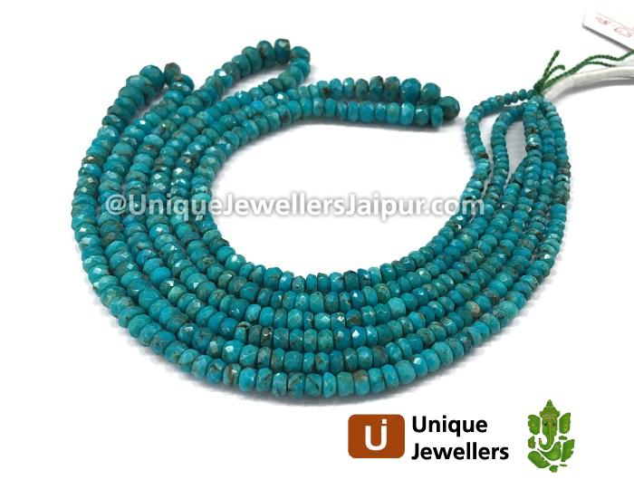 Natural Turquoise Faceted Roundelle Beads