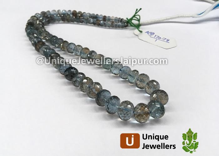 Moss Aquamarine Faceted Roundelle Beads