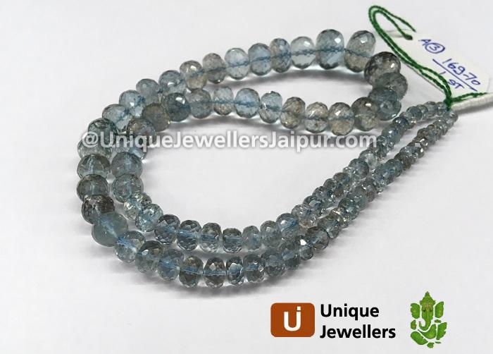 Moss Aquamarine Faceted Roundelle Beads