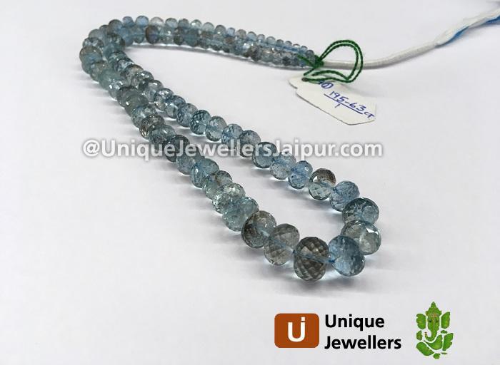 Moss Aquamarine Faceted Roundelle Beads