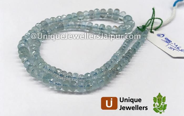 Aquamarine Faceted Roundelle Beads