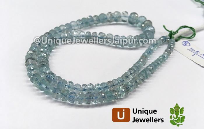 Aquamarine Faceted Roundelle Beads