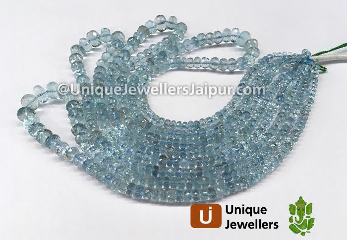 Aquamarine Faceted Roundelle Beads