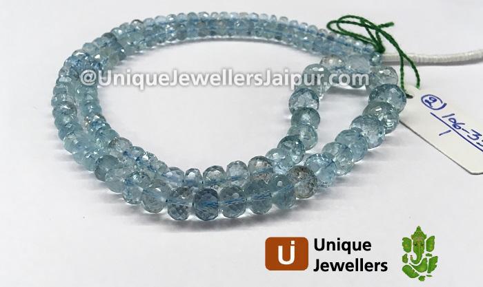 Aquamarine Faceted Roundelle Beads