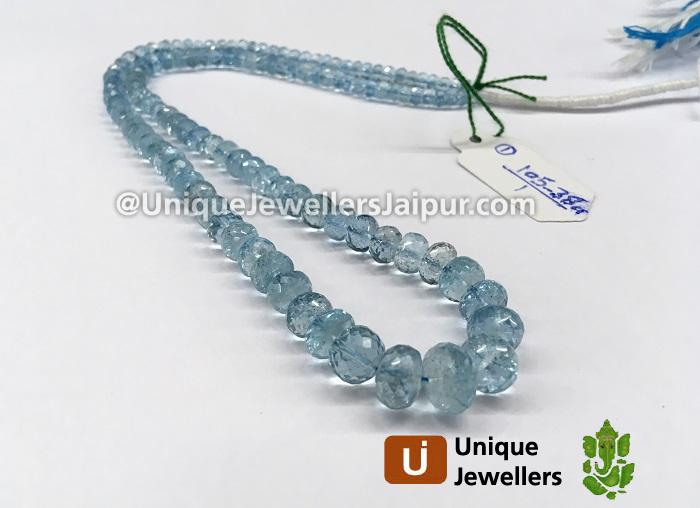 Aquamarine Faceted Roundelle Beads