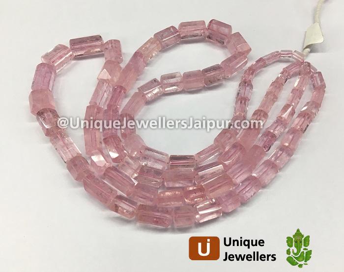 Pink Morganite Far Step Cut Cylinder Beads