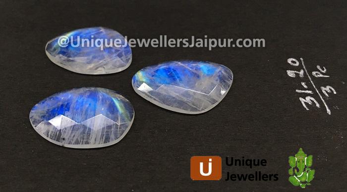 Rainbow Moonstone Rose Cut Slices