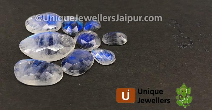 Rainbow Moonstone Rose Cut Slices