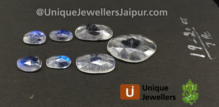 Rainbow Moonstone Rose Cut Slices