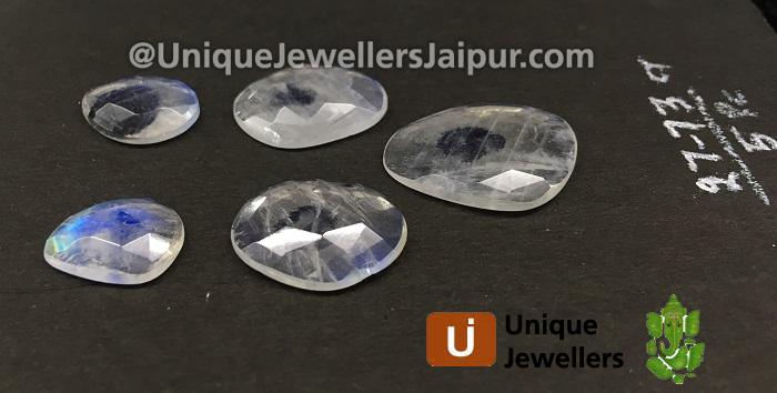 Rainbow Moonstone Rose Cut Slices