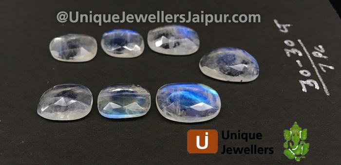 Rainbow Moonstone Rose Cut Slices