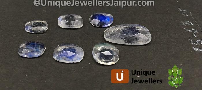 Rainbow Moonstone Rose Cut Slices