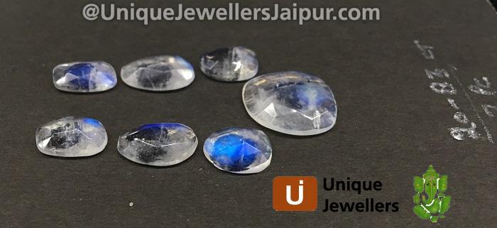 Rainbow Moonstone Rose Cut Slices