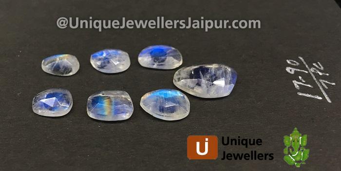 Rainbow Moonstone Rose Cut Slices