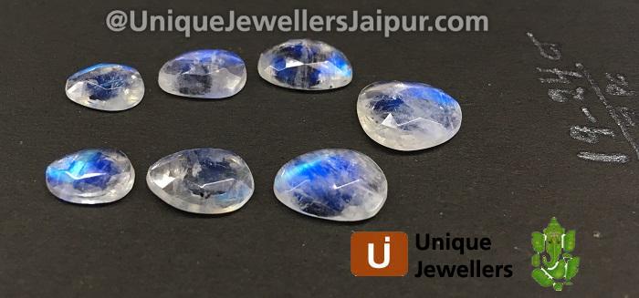 Rainbow Moonstone Rose Cut Slices