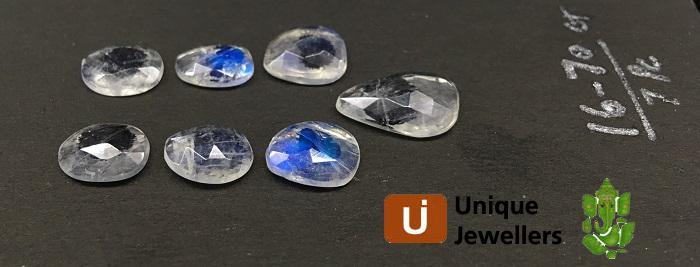 Rainbow Moonstone Rose Cut Slices