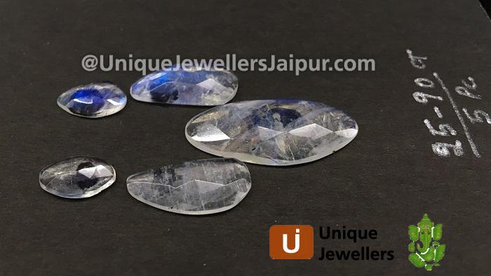 Rainbow Moonstone Rose Cut Slices