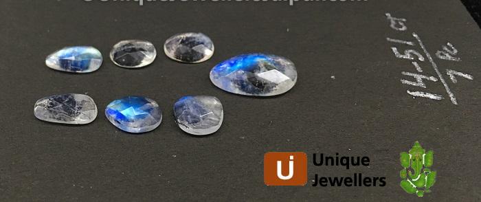 Rainbow Moonstone Rose Cut Slices