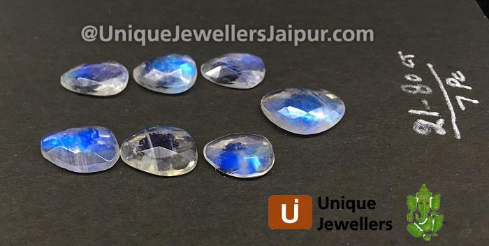 Rainbow Moonstone Rose Cut Slices