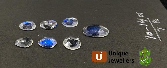 Rainbow Moonstone Rose Cut Slices