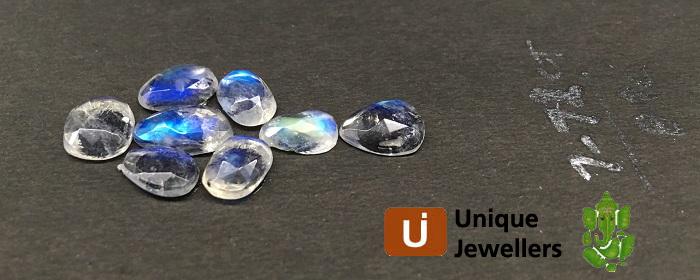 Rainbow Moonstone Rose Cut Slices