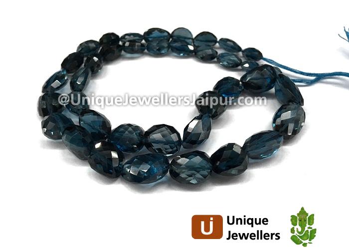 London Blue Topaz Far Faceted Nugget Beads