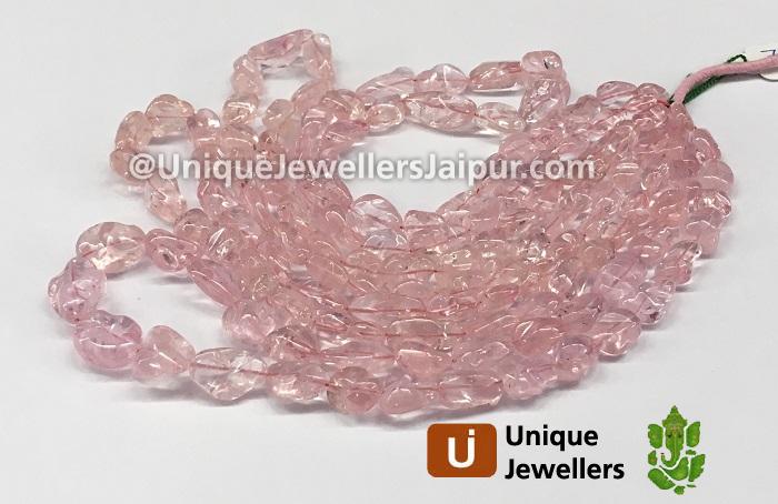 Pink Morganite Smooth Irregular Nugget Beads