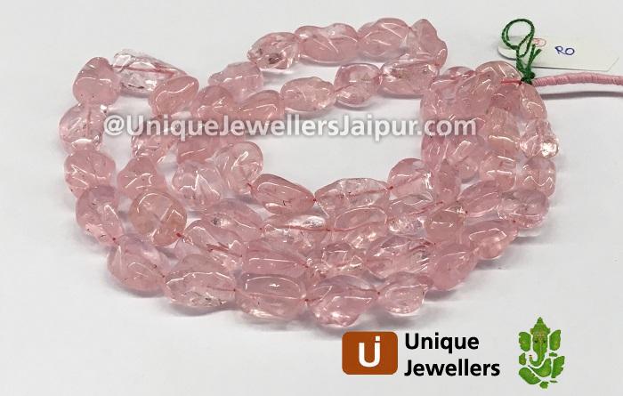 Pink Morganite Smooth Irregular Nugget Beads