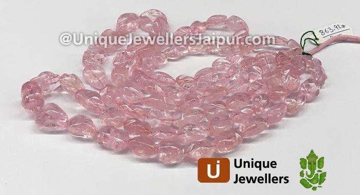 Pink Morganite Smooth Irregular Nugget Beads