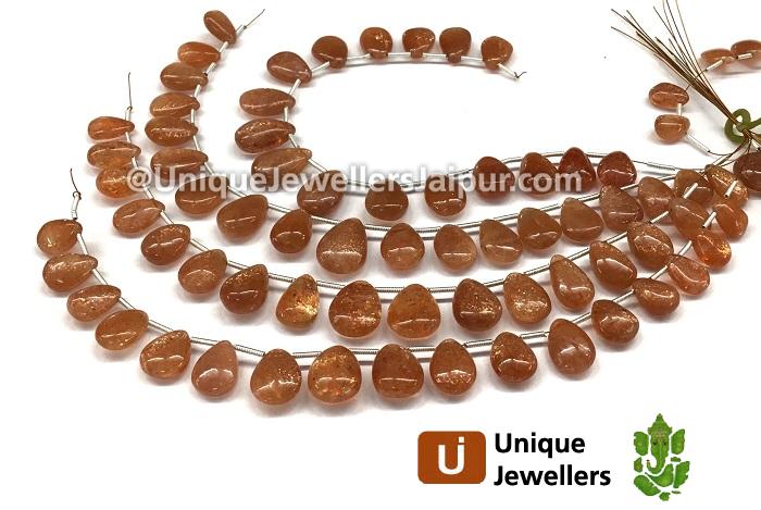 Sunstone Far Smooth Pear Beads