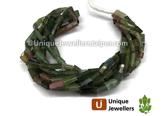 Tourmaline Step Cut Cylinder Beads