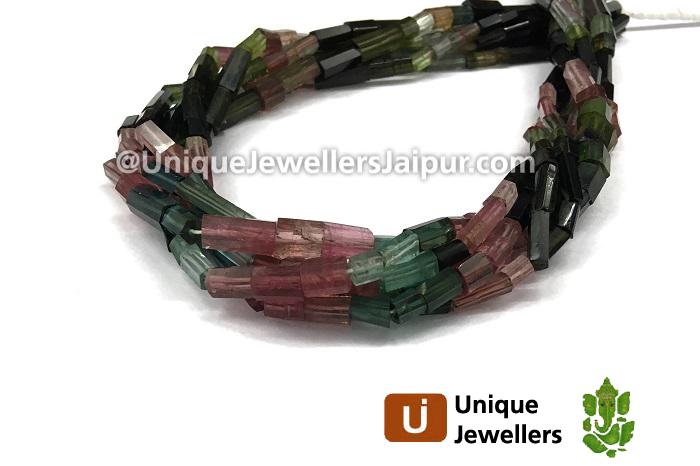 Tourmaline Step Cut Cylinder Beads