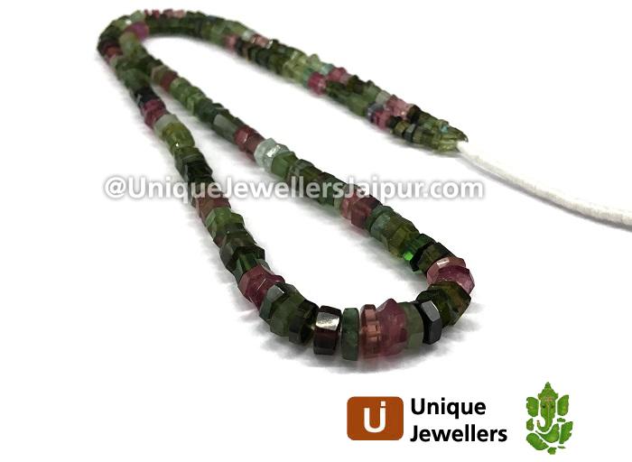 Tourmaline Step Cut Roundelle Beads