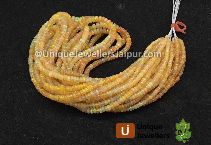 Orange Ethiopian Opal Faceted Roundelle Beads