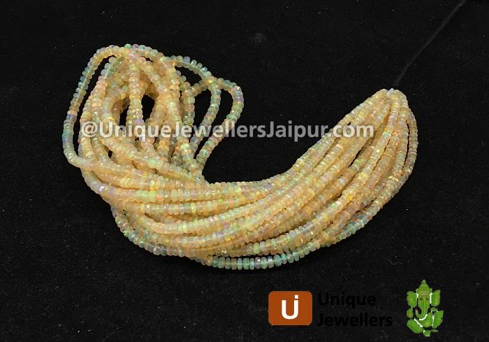 Yellow Ethiopian Opal Faceted Roundelle Beads