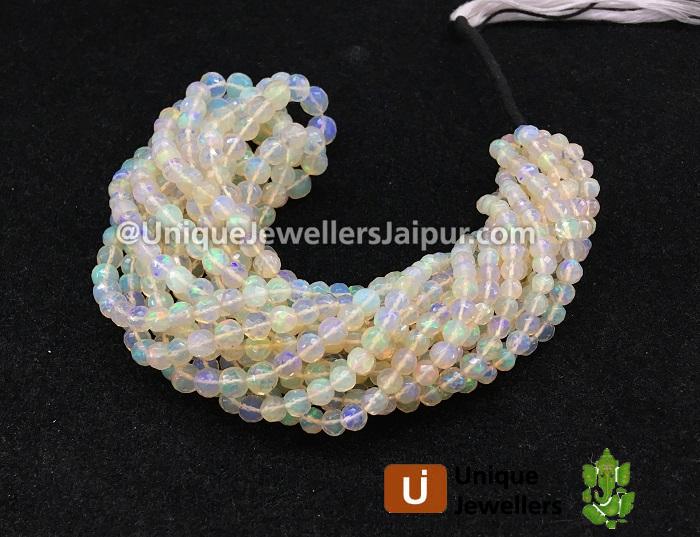 Yellow Ethiopian Opal Faceted Round Beads