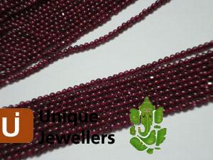 Garnet Plain Round Beads