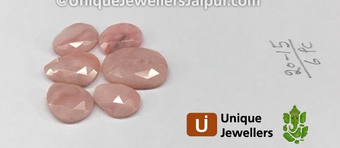 Pink Opal Rose Cut Slices