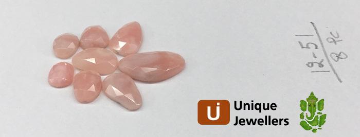 Pink Opal Rose Cut Slices